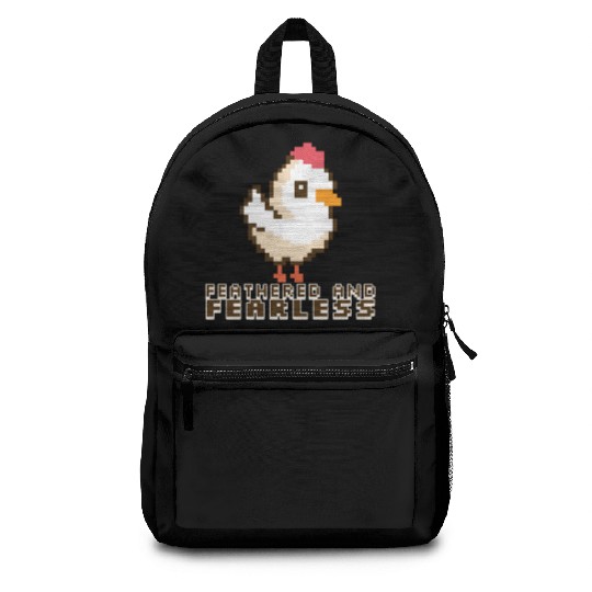 Feathered and Fearless: Bold 8-Bit Chicken Backpacks