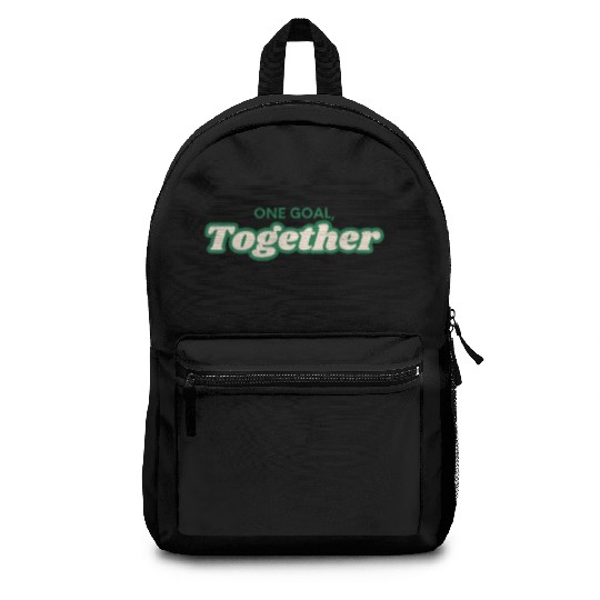 one goal together team spirit Backpacks
