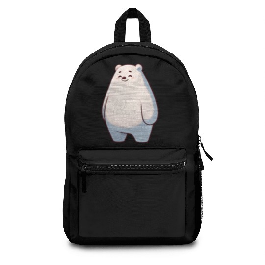 Cute Polar Bear Cartoon Happy Relaxed Backpacks