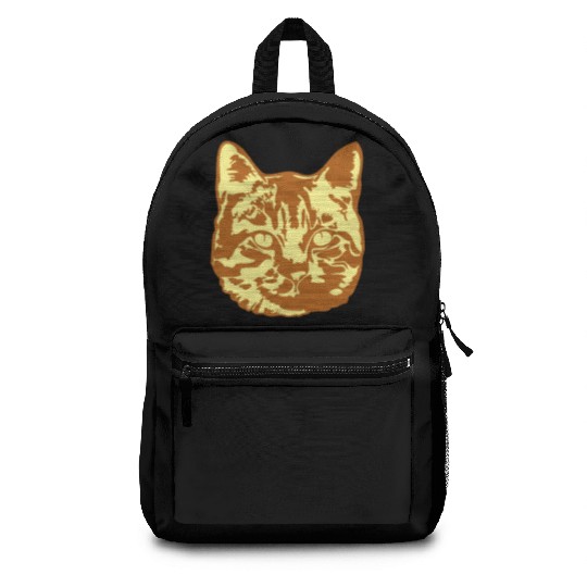 Cat Lover Realistic Pet Face Cute Cool Kitten Head Backpacks