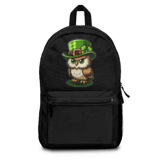 Cute St. Patrick's Day Owl with Top Hat Backpacks