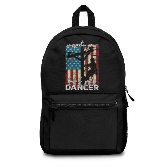 Support Your Local Pole Dancer – Funny Lineman Backpacks