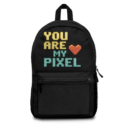 Gamer Valentine's Pixel 8-bit Gaming Couple Backpacks