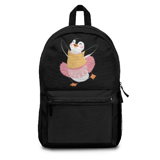 Adorable Dancing Penguin in Ballerina Outfit Backpacks