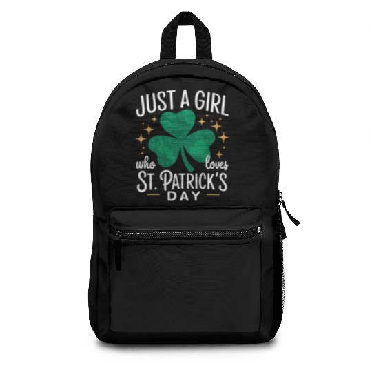 Just a Girl Who Loves St. Patrick's Day Shamrock Backpacks