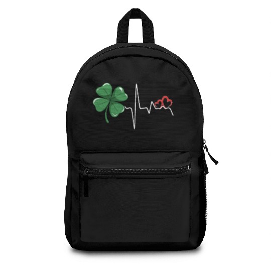 Shamrock Heartbeat St. Patrick’s Day Love Women Backpacks