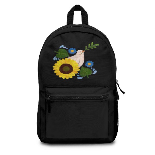 Peaceful Bloom - Dove and Sunflower Harmony Backpacks