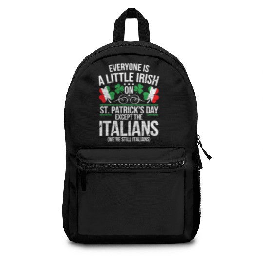 Italian St Patrick Day Funny Irish Shamrock Backpacks