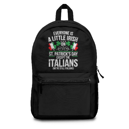 Italian St Patrick Day Funny Irish Shamrock Backpacks