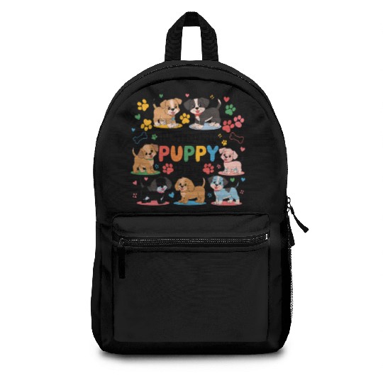 National Puppy Day design featuring adorable Backpacks