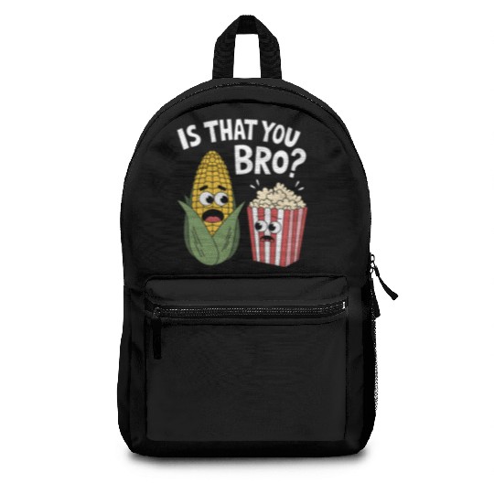 Funny Corn and Popcorn Cartoon Meme Design Backpacks
