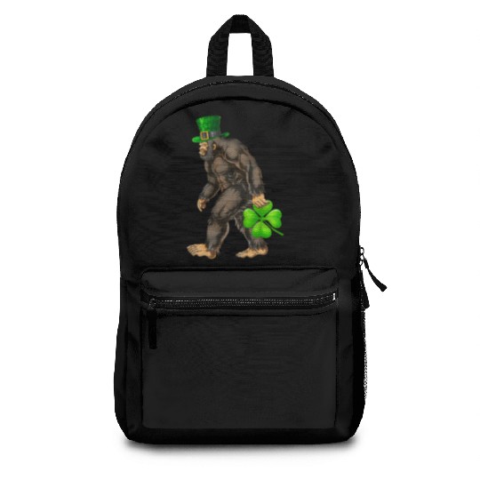 Vintage St Patricks Day Bigfoot Sasquatch Irish Backpacks