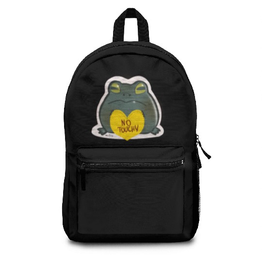 NO Touchy! Grumpy toad. Backpacks