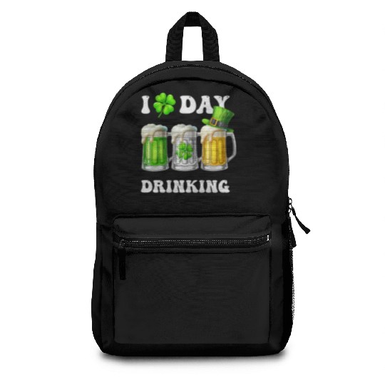 I Love Day Drinking Beer Shamrock St Patrick’s Day Backpacks