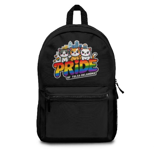 Pride of Tulsa City Oklahoma USA Rainbow Flag Backpacks