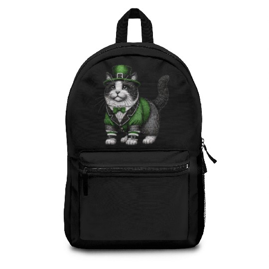 Lucky Cat in Green - St. Patrick’s Day Backpacks