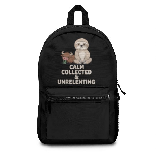 Taurus Zodiac Sloth Calm Collected & Unrelenting Backpacks