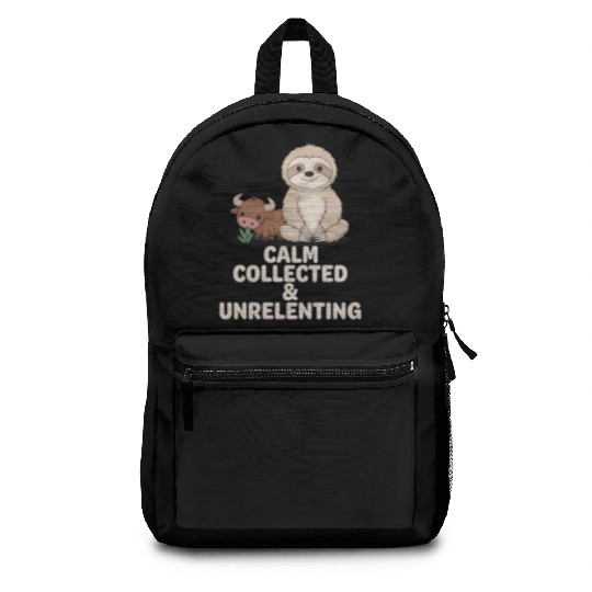 Taurus Zodiac Sloth Calm Collected & Unrelenting Backpacks