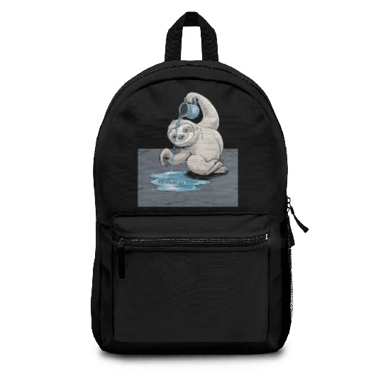 Aquarius Zodiac Sloth Pouring Water with Charm Backpacks