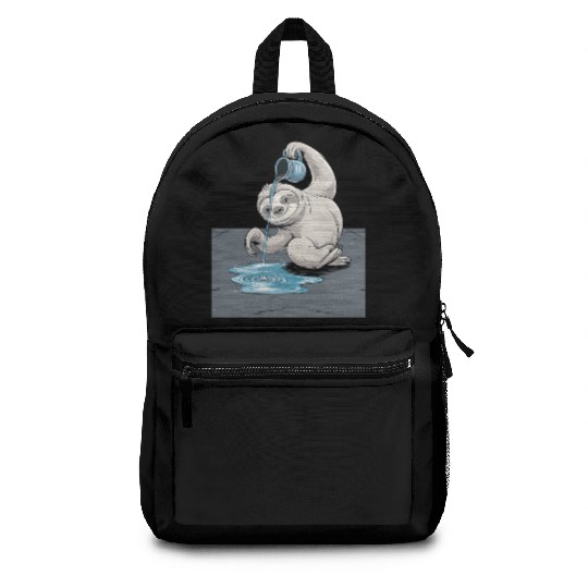Aquarius Zodiac Sloth Pouring Water with Charm Backpacks