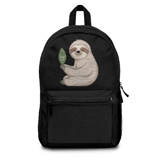 Taurus Zodiac Sloth Embracing Serenity Backpacks