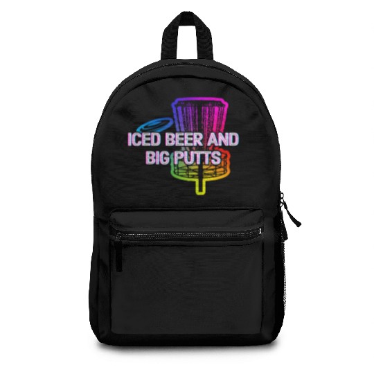 Iced Beer and Big Putts Disc Golf Beer Lover Backpacks