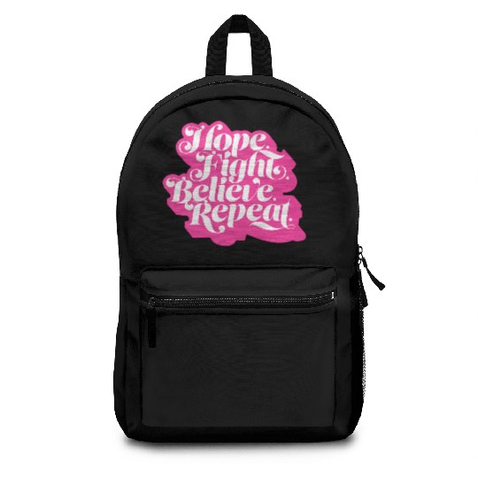 Hope Fight Believe Repeat American Cancer Society Backpacks