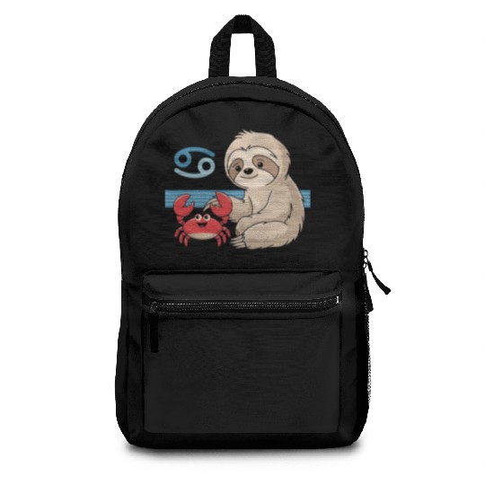 Cancer Zodiac Sloth with Adorable Crab Backpacks