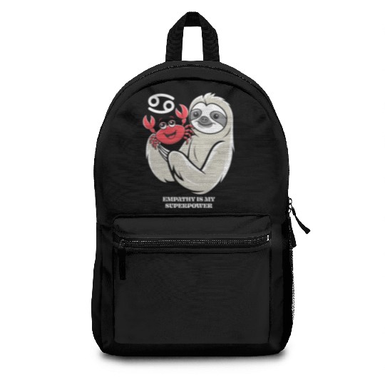 Empathy Is My Superpower: Cancer Zodiac Sloth Backpacks