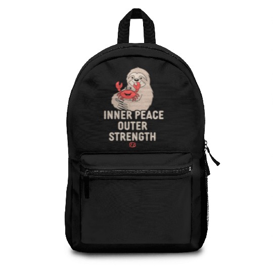 Cancer Zodiac Sloth Inner Peace Outer Strength Backpacks