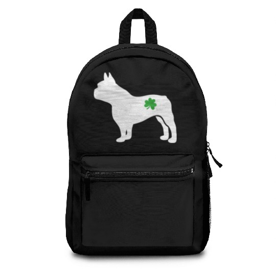 French Bulldog Shamrock Funny St Patrick’s Day Dog Backpacks