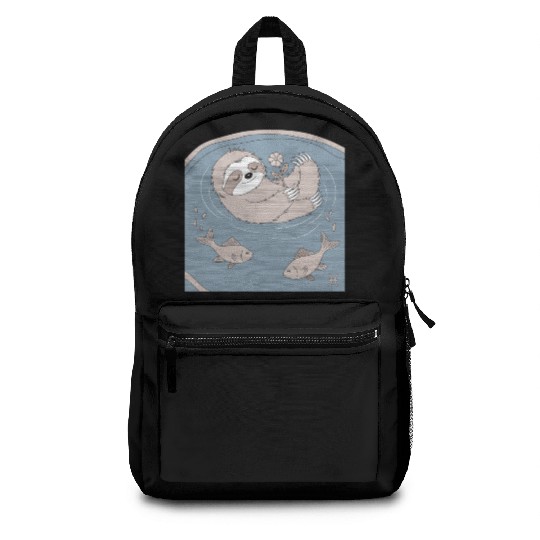 Relaxing Pisces Zodiac Sloth Embracing Serenity Backpacks