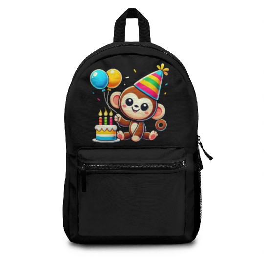 Monkey Kid Celebrating Birthday Backpacks