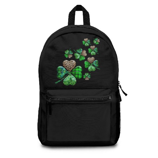 St. Patrick's Day Shamrock Irish Leopard Backpacks