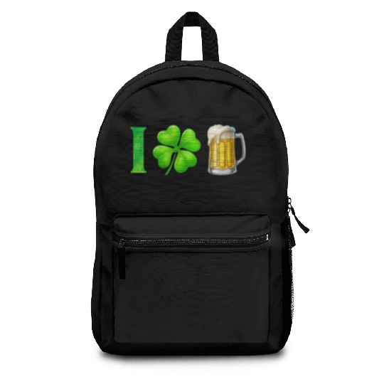 I Shamrock Beer Funny St Patrick's Day I Love Beer Backpacks