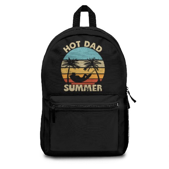 Hot Dad Summer Vintage Retro Sunset Backpacks