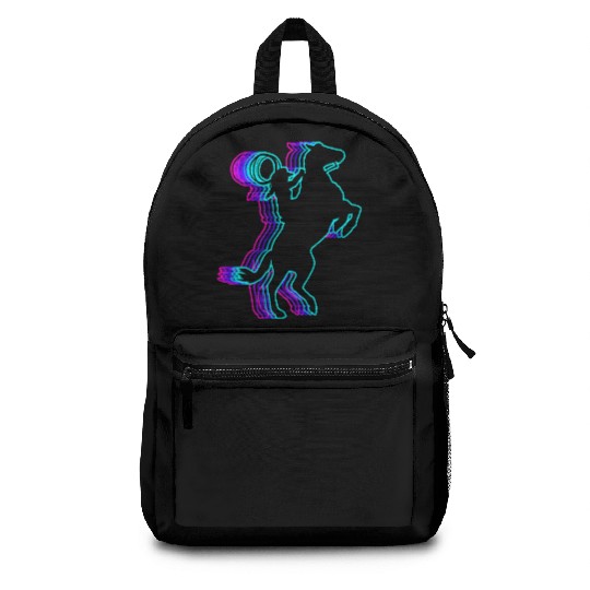 Retro Rodeo Barrel Racer Barrel Racing Vaporwave Backpacks