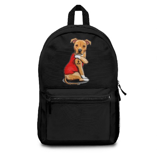 Staffordshire Terrier I Love Mom Tattoo Backpacks