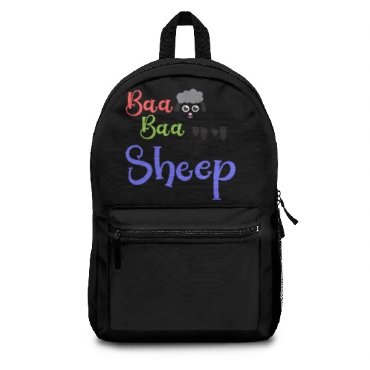 Baa Baa Black Sheep – Whimsical Nursery Rhyme Art Backpacks