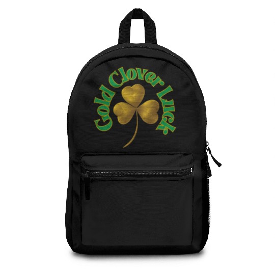 St. Patrick's Day - Gold Clover Luck Backpacks