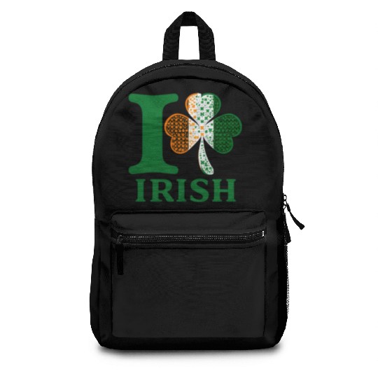 I Love Irish – Shamrock Clover Irish Flag Design Backpacks