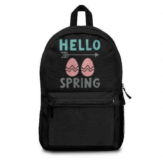 Hello Spring - Spring Design with Easter Eggs Backpacks