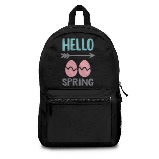 Hello Spring - Spring Design with Easter Eggs Backpacks
