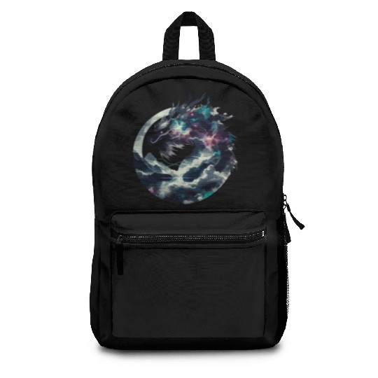 Zen Black Chinese Dragon Backpacks