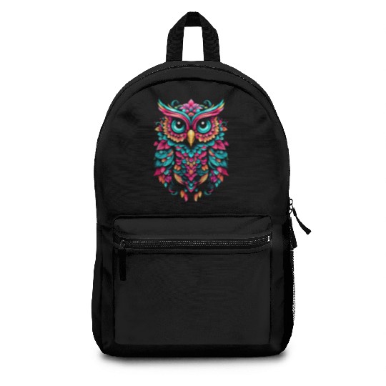 Colorful Owl Art: Vibrant Nature-Inspired Backpacks