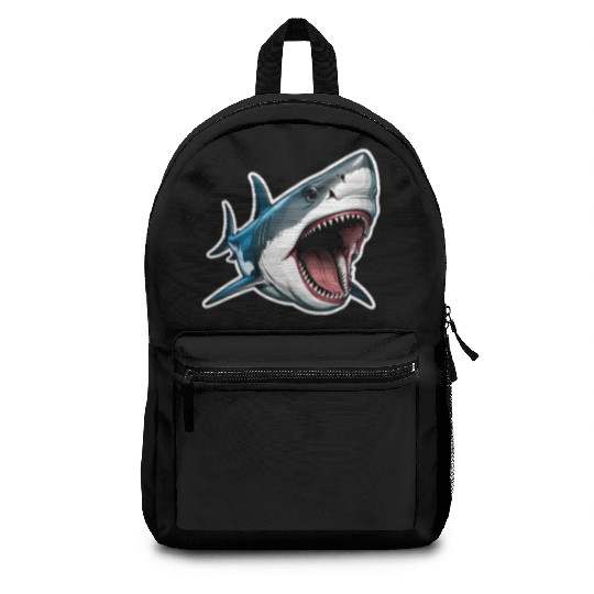 Big White Shark Attack Backpacks