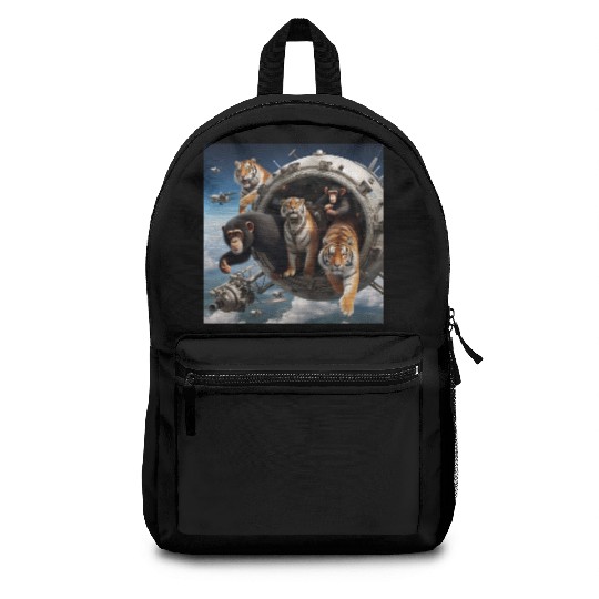 Tigers and chimpanzees and bears spacecraft Backpacks