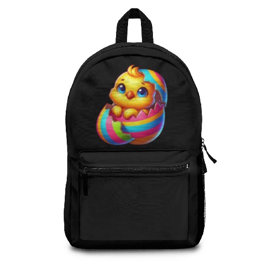 Cute Chick Cartoon Colorful Easter Egg Hatching Backpacks