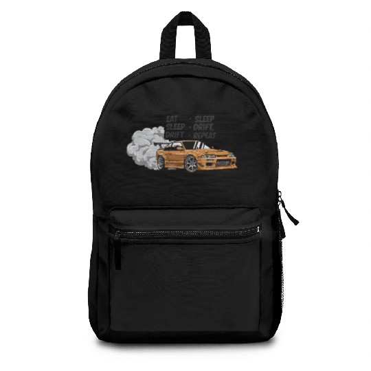 Eat Sleep Drift Repeat Backpacks – Neon JDM Car Raci
