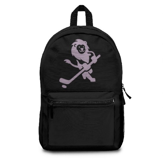 Lion Wildcat Hockey Player Silhouette Minimalist Backpacks